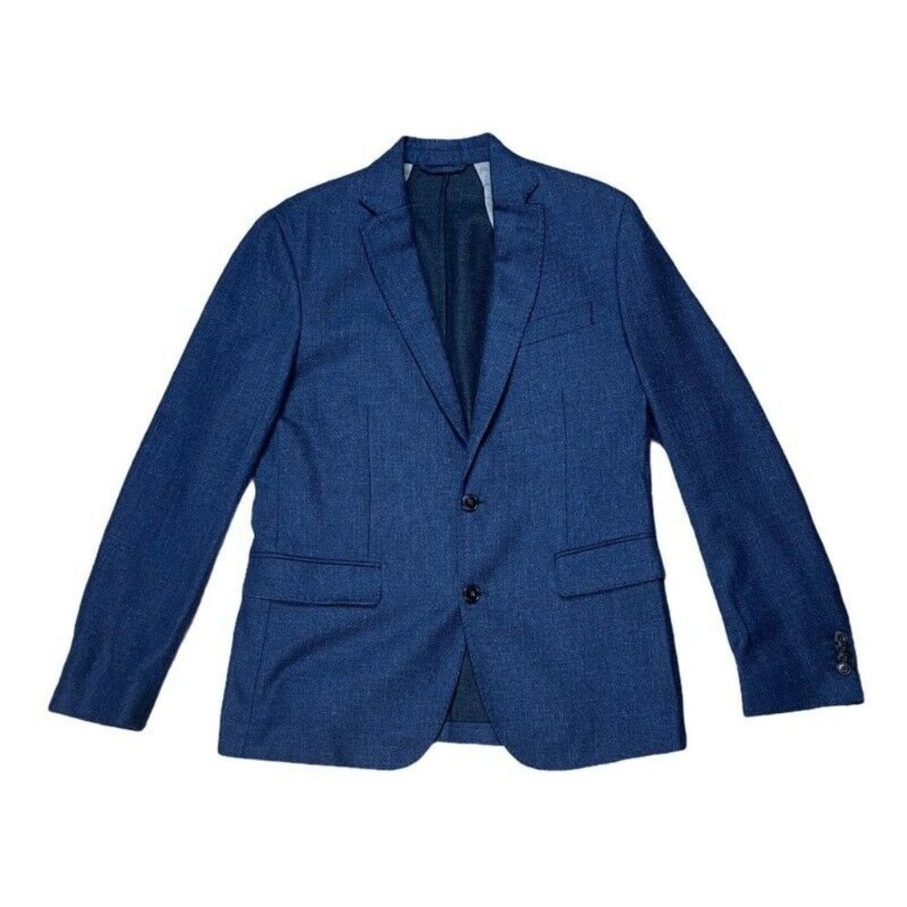 Dylan Gray Mens Two Button Blazer Blue Pockets 40R